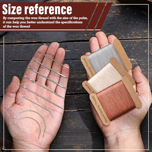 Upholstery Thread Repair Sewing Kit, 32 Yard Waxed Thread Leather Needles - color: Gray