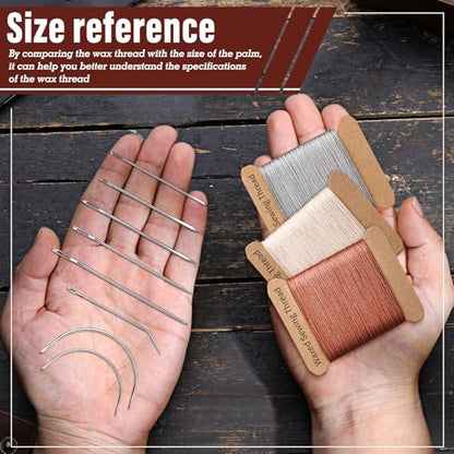 Upholstery Thread Repair Sewing Kit, 32 Yard Waxed Thread Leather Needles - color: Gray