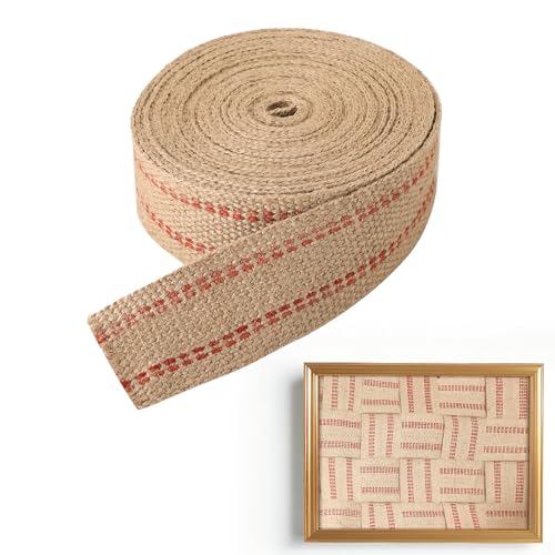 2" Craft Jute Webbing Tape - color: Red and Brown, size: 2" x 10 Yards