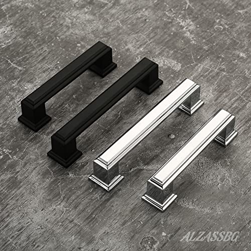 Alzassbg 3" Polished Chrome Cabinet Pulls and Handles 10 Pack, AL3071CP - color: Polished Chrome, size: 3" Hole Center