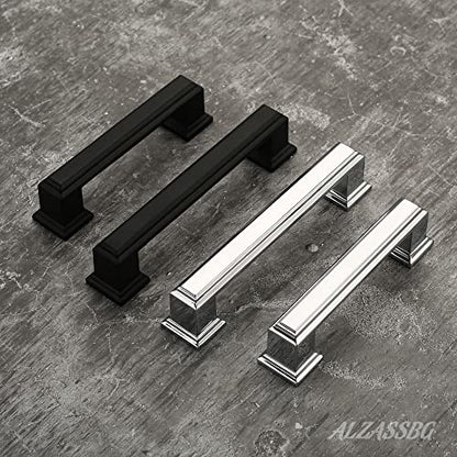 Alzassbg 3" Polished Chrome Cabinet Pulls and Handles 10 Pack, AL3071CP - color: Polished Chrome, size: 3" Hole Center