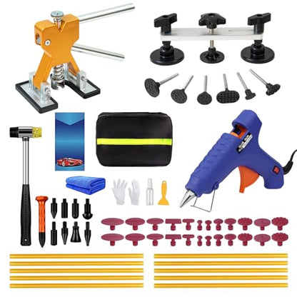 59PCS Dent Puller Kit, Paintless Dent Repair Kit with Bridge Puller - size: Dent Puller Kit-59 Pack