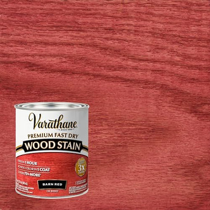Varathane Premium Fast Dry Barn Red Wood Stain - color: Barn Red, size: 1 Quart (Pack of 1)