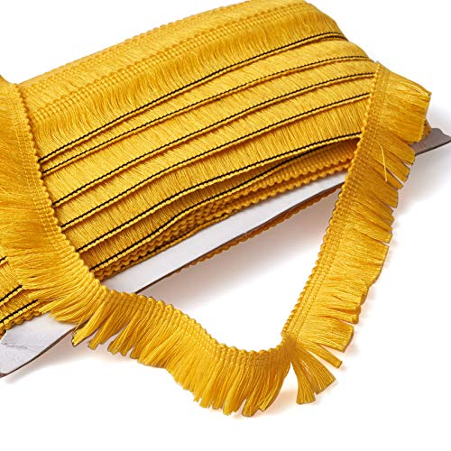 Beadthoven 27 Yards 1 Inch Fringe Trim Tassel Ribbon - Polyester Lace for Sewing Clothing, Cushions, Pillow, Curtain Home Decorations DIY Crafts - Gold - color: Gold, size: 1 Inch (25mm)