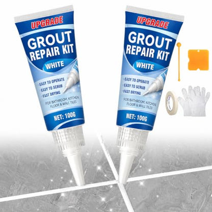 Tile Grout Repair Kit, 2 Pack Fast Drying Grout Sealer Tube