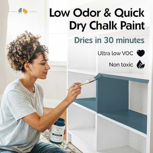 Chalky Chicks Jaded 32 Fl Oz Chalk Paint for Furniture All in One - color: Jaded (Jade), size: 32 Fl Oz (Pack of 1)
