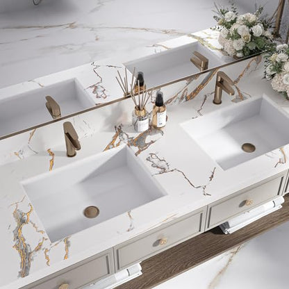 VEELIKE Wide Luxurious White Gold Marble Contact Paper for Countertops Peel and Stick Waterproof Kitchen Countertop Contact Paper 32''x118'' Matte Marble Wallpaper Adhesive Counter Paper for Desk Wall - size: 32" x 118"