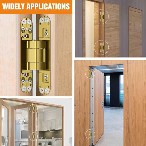 7" Hidden Door Hinge/Concealed Hinges,Invisible Hinges - color: Gold, size: 7 inches
