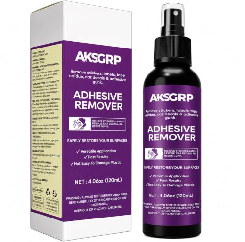 Adhesive Remover Spray for Stickers, Labels, Tape & Glue Residue, 4.06 oz