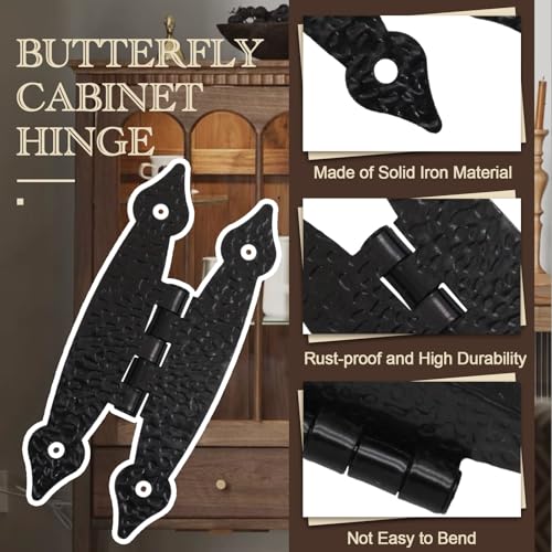 Murtenze 3.5 Inch Black Antique H Hinges, 30 Pack - color: Black-30PCS