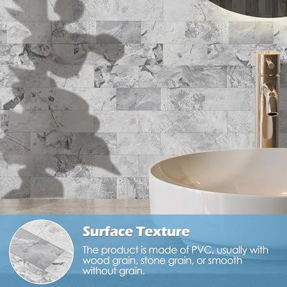 2026 New Upgrade Peel and Stick Backsplash Tile, Peel and Stick 11.34" X 11.57" Wall Tile for Kitchen, Bathroom, Fireplace, Laundry (Gray Stone, 10 Packs) - color: Gray Stone