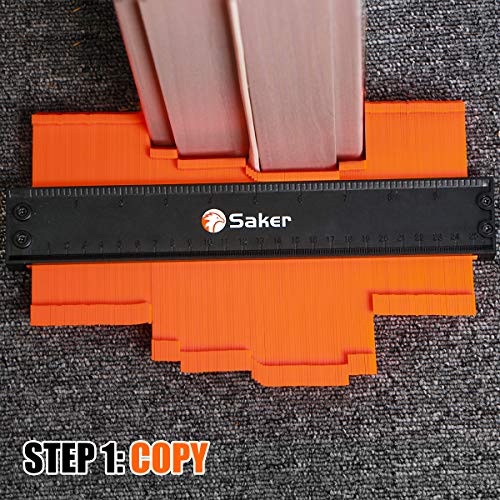 Saker Multi-function Scribing Tool&Saker Contour Duplication Gauge(10 Inch+5 Inch) (ORANGE)