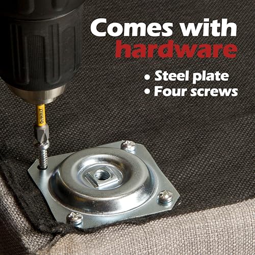 WADDELL Furniture Leg Mounting Bracket (4 Count, Straight Top Plate) | 18G Steel Quick Mount Table Leg Attachment Hardware | DIY Home Projects Made Easy | Compatible with Bolt Hanger Table Legs - color: Straight Top Plate