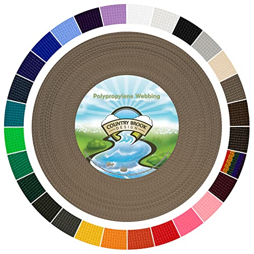 Country Brook Design 1" Webbing - 10/25/50 Yards - 30+ Colors - EDC 1 Inch Polypropylene Webbing for Climbing Outdoors Crafting DIY Gear Repair - color: Beige, size: 10 Yards (Pack of 1)