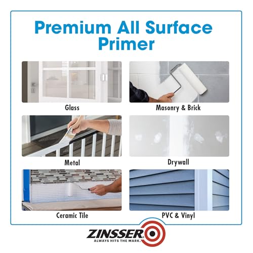 Zinsser 2001 Bulls Eye 1-2-3 All surface Primer, Gallon, White - color: White, size: Gallon (Pack of 1)