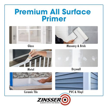 Zinsser 2001 Bulls Eye 1-2-3 All surface Primer, Gallon, White - color: White, size: Gallon (Pack of 1)