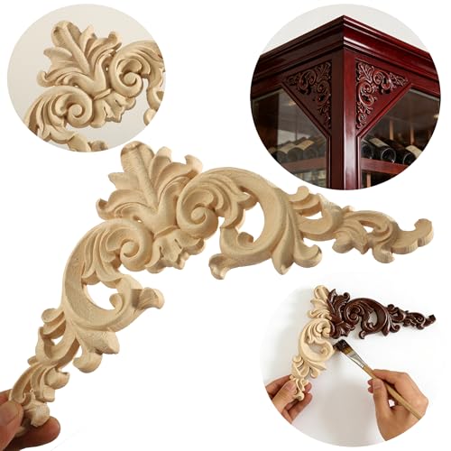 Nsrisml 16 Pack Wooden Rose Appliques Onlays, 11.81inch - size: 11.81inch