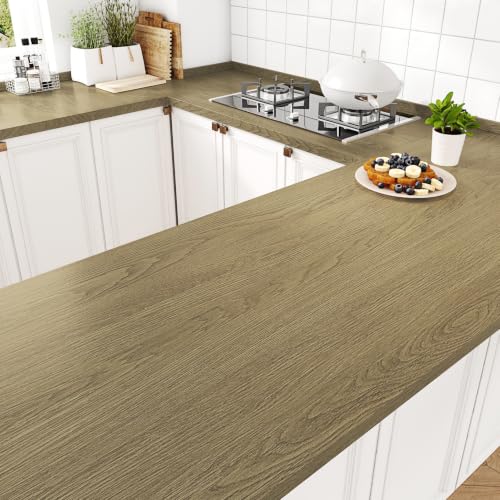 WESTICK Brown Wood Contact Paper for Countertops Waterproof Wood Wallpaper - size: 15.8" x 80"