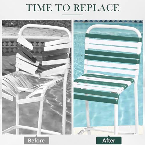 LukLoy 2" Wide 40ft Long Vinyl Straps for Patio Chairs Repairs, Green - color: Green