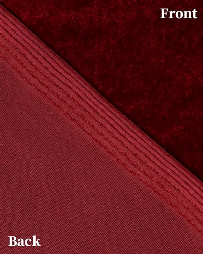 HOTGODEN Wine Stretch Velvet Fabric by The Yard: 63" Wide 5 Yards 95% Polyester 5% Spandex Velvet Fabric for DIY Sewing, Upholstery, Apparel, Costume, Craft - color: Wine, size: 5 Yard