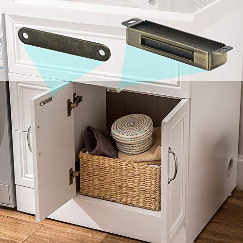 4 Pack Magnetic Cabinet Door Catch- Stainless Steel Closet Catches with Strong Magnetic- Furniture Latch 70 lbs (Bronze) - color: Bronze, size: 4