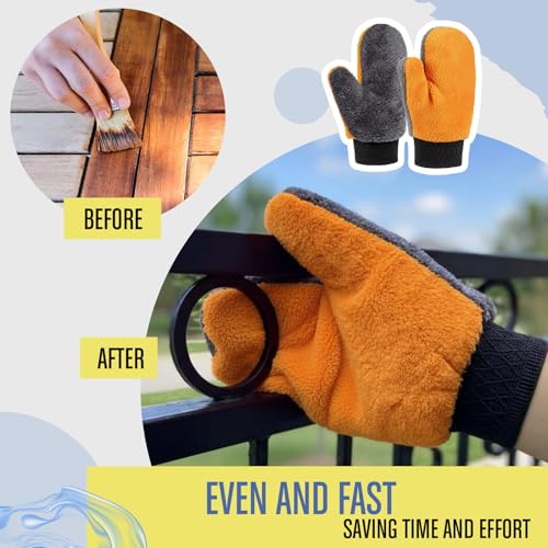 Paint Mitt Stain Gloves Reusable Microfiber - color: Gray,orange