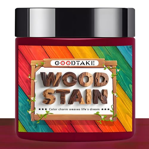 GOODTAKE Wine Red Wood Stain Powder, Wood Dye Powder that Makes Vibrant Wood, Premium Fast Dry Dark Wood Stain Powder for Craft, Multiple Finishes - for Indoor Outdoor Wooden (Wine Red, 2 oz) - color: Wine Red, size: 2 Ounce (Pack of 1)