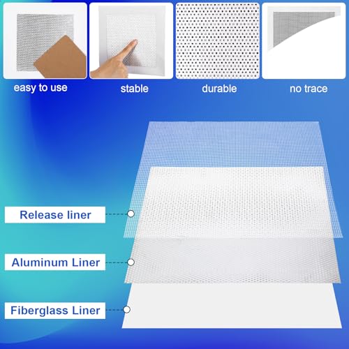 Blulu 30 Pcs 6 Inch Drywall Repair Kit Self Adhesive Mesh Drywall Patches - size: 6 Inch
