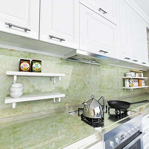 Livelynine Contact Paper for Countertops Kitchen Wallpaper for Walls Backsplash Green Marble Countertop Peel and Stick Waterproof Bathroom Counter Top Covers Desk Table Wrap，Emerald Marble 15.8x78.8 - size: 15.8" x 78.8"