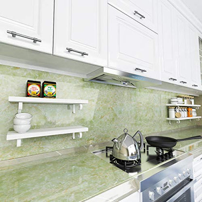 Livelynine Contact Paper for Countertops Kitchen Wallpaper for Walls Backsplash Green Marble Countertop Peel and Stick Waterproof Bathroom Counter Top Covers Desk Table Wrap，Emerald Marble 15.8x78.8 - size: 15.8" x 78.8"
