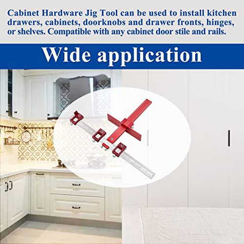 Cabinet Hardware Jig Tool Use for Handles and Pulls on Drawers/Doors-Red