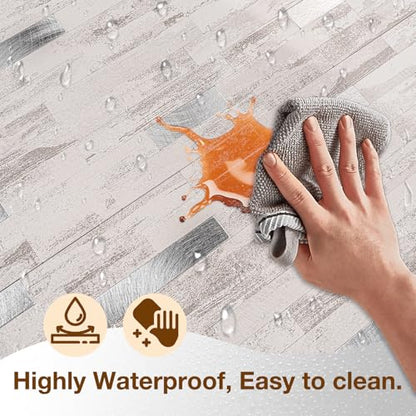 Peel and Stick Backsplash Tile Waterproof Removable PVC Wall Sticker 3D Faux Stone Marble Brick White Accent Panels (Polished Eurasia Silver - Gray, 40 Tiles - 18 sq. ft. (1.68 m²)) - color: Polished Eurasia Silver - Gray, size: 40 Tiles - 18 sq. ft. (1.6