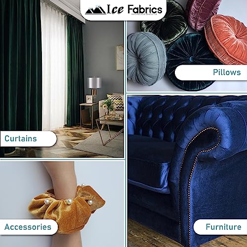 Ice Fabrics Stretch Velvet Fabric by The Yard - 60" Wide Soft Stretchy Fabric for Sewing Clothes, Apparel, Costume, Crafts - 90% Polyester 10% Spandex - Navy Blue - 1 Yard - color: Navy Blue, size: 1 Yard