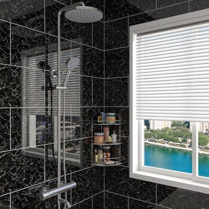 Marble Peel and Stick Backsplash 23.6 x11.8 in, 10PCS, Black - color: Black Marble