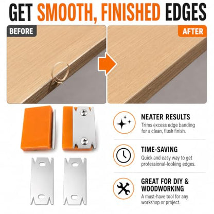 2PCS Edge Banding Trimmer with 2 Replacement Blades
