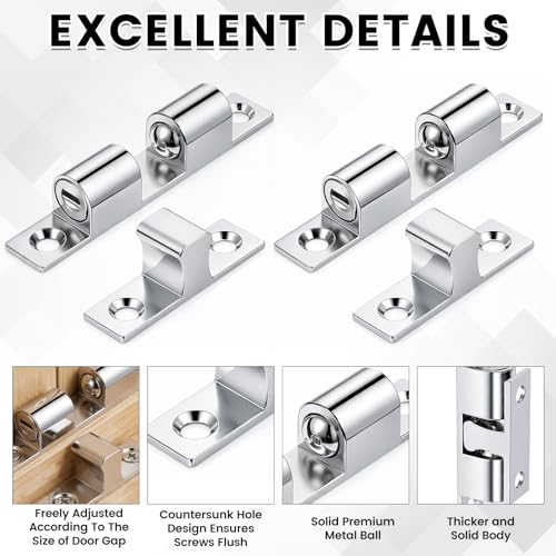 Double Roller Catch Cabinet Latches 2Pcs 2.75"/ 70mm Adjustable