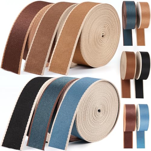 Webbing 1.5 Inch-6 Rolls Polyester-Cotton Striped Webbing 1 1/2 inch Strapping for Purse Backpack Straps-1.5 "Nylon Webbing for Bags Belt Backpacks Luggage 18 Yards - color: Colorful-18 Yards