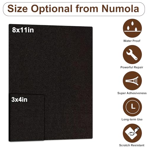 Numola Leather Repair Patch, 3×4 Inch Self-Adhesive Dark Brown - color: Dark Brown, size: 3×4inch