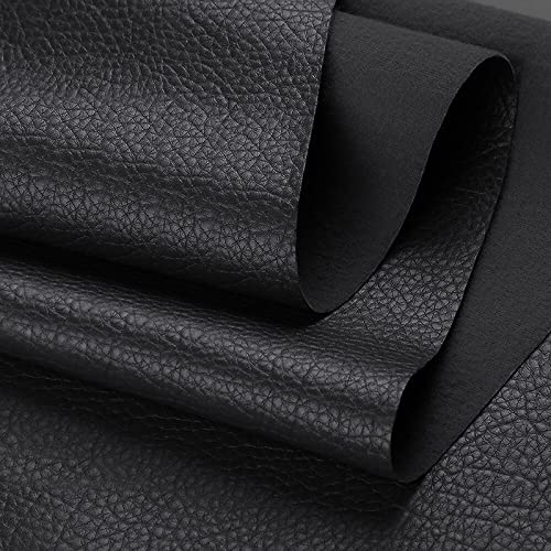 Mybecca Faux Leather Fabric Calf Champion Black (1 Yard)(3 Feet x 4.5 Feet) - color: Black