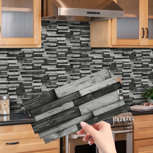 Peel and Stick Backsplash Tile Wall Stickers 24pcs 9.68x4.72 inch - color: Hzw-xy-htp-102