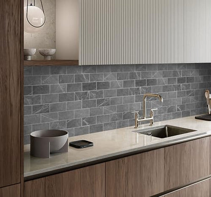 COLAMO Sample Gray Peel and Stick Backsplash Tile for Kitchen Accent Wall - color: Gray, size: Sample(6"x12")