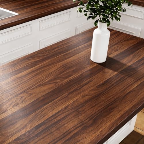 Dark Walnut Wood Contact Paper Peel and Stick Butcher Block 12"x160" - size: 12" x 160"
