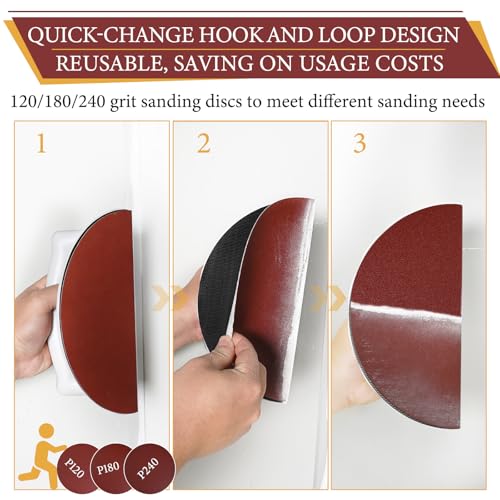 Drywall Corner Sander, Sanding Tool with 12 PCS Hook and Loop Sanding Discs - style: Drywall Corner Sander