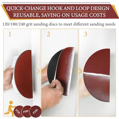 Drywall Corner Sander, Sanding Tool with 12 PCS Hook and Loop Sanding Discs - style: Drywall Corner Sander