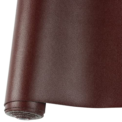 Smooth Solid Color Faux Leather Sheets Roll 12"X53" (30cmX135cm),Very Suitable for Making Crafts, Leather Earrings, Bows,Sewing (Chocolate) - color: Chocolate
