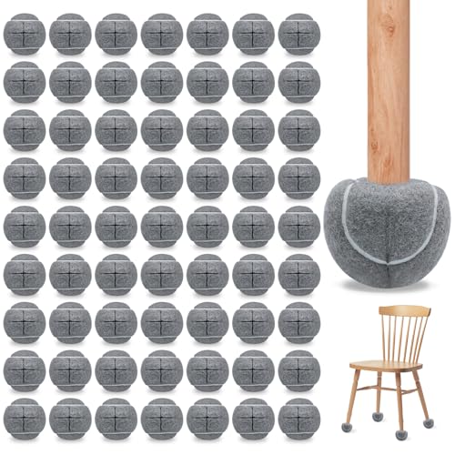Precut Tennis Balls for Walker and Furniture Legs - color: Grey, size: 60 Pack