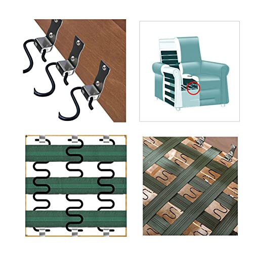 XXHong Sofa Spring Clips Stainless Steel Couch Spring Repair Kit for Sofa Chair Bed Spring Buckle 12 PCs