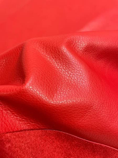 Natural Grain Cowhide Leather Skins (Red, 20 Square Feet (Full Side)) - color: Red, size: 20 Square Feet (full side)