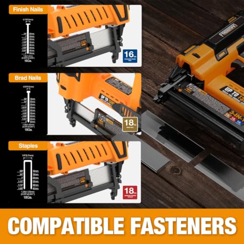 Freeman 20V Cordless 3-in-1 Nailer Kit – 1300 Shots/Charge | PE20V31618G - style: 3-in-1 16 and 18 Nailer/Stapler Kit