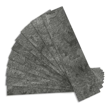 Vamos Tile Peel & Stick Backsplash on Subway Tile,40-Pack 3''x12'',Textured - color: Light Black Slate